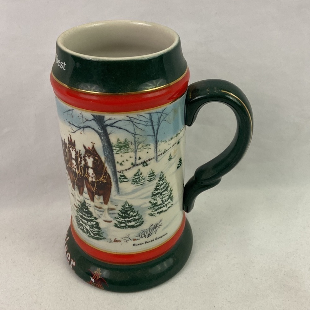 Vtg Budweiser Christmas 91 Susan Sampson Beerstein - Picture 3 of 7